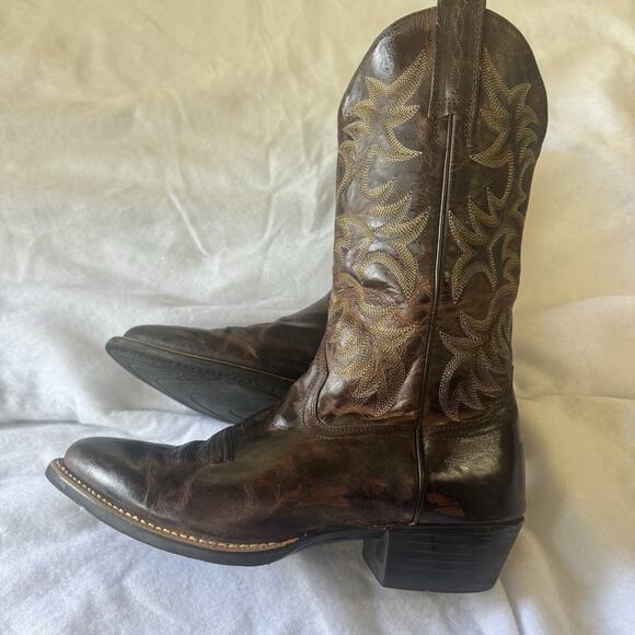 Ariat Brown Leather Cowboy Men’s Heritage Western Boots Medium Round Toe Sz 10D main image 8